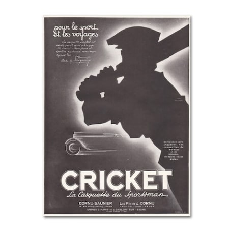 Vintage Apple Collection 'Cricket Mens Hats' Canvas Art,24x32